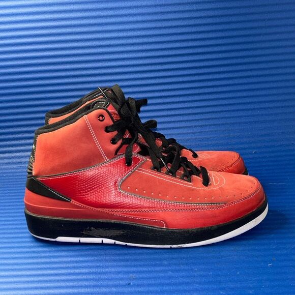 Size 9.5- Air Jordan 2 Retro QF 2010 Candy Pack Varsity Red Black 395709-601 - Picture 1 of 8